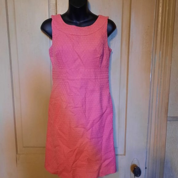 ann taylor loft pink dress ANN TAYLOR LOFT ROSE PINK DRESS FLORAL PLEATED BODICE IS LINED